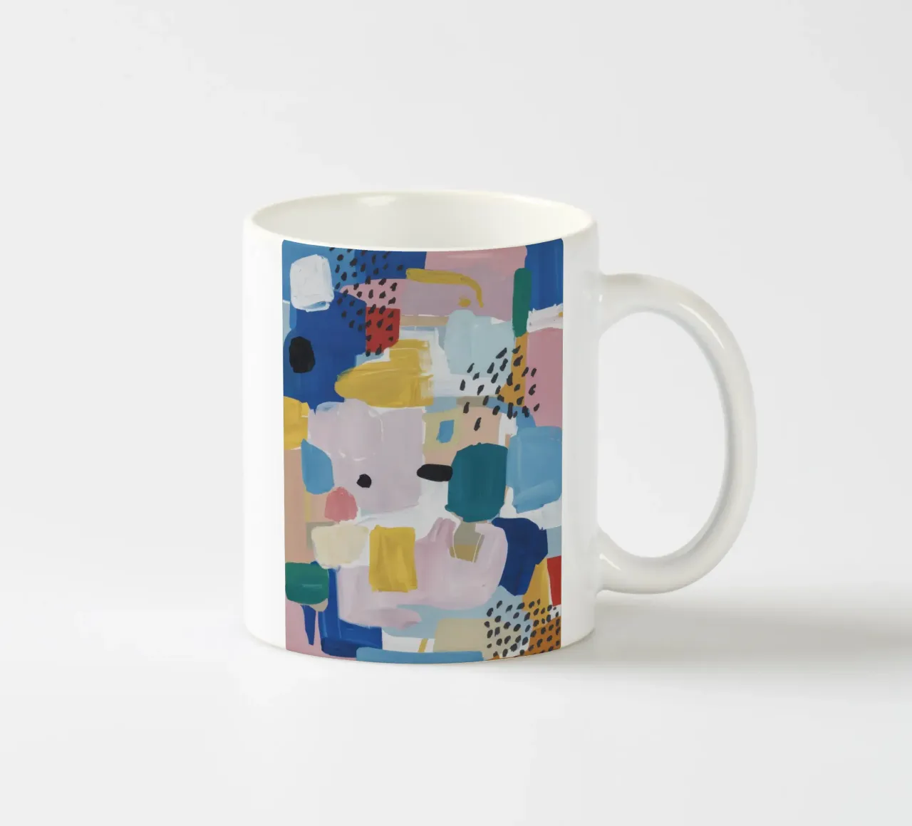 Textured Abstract Patchwork ceramic mug by Solace Light