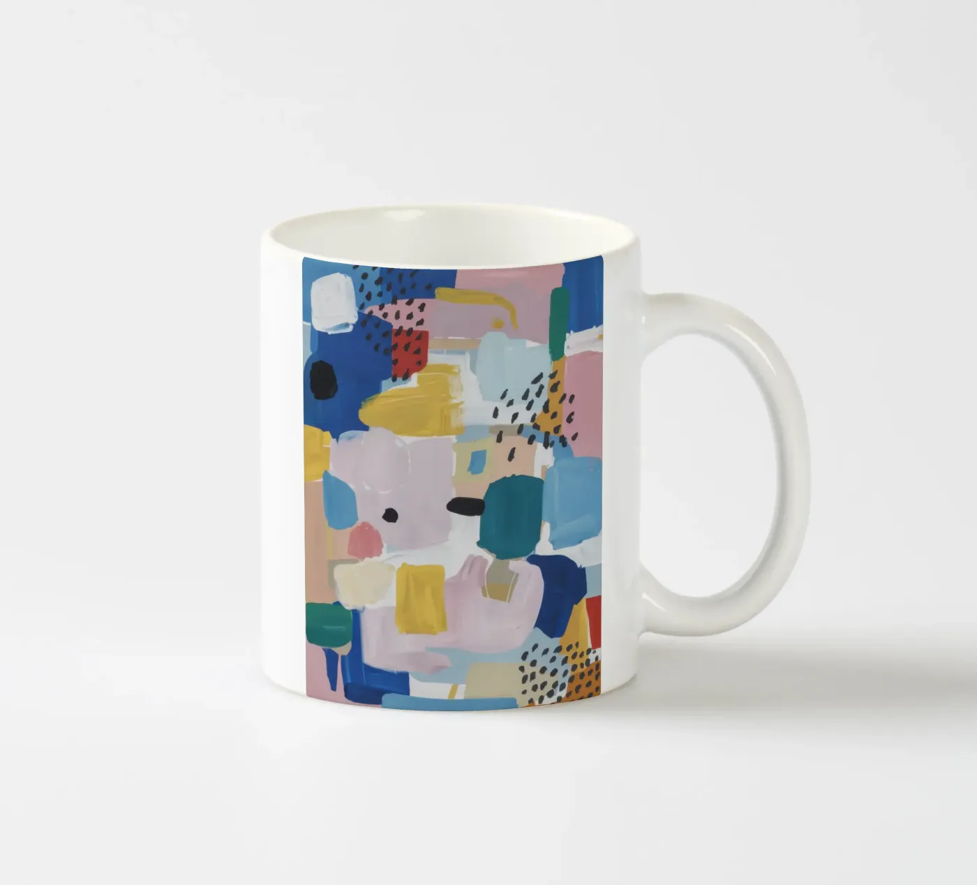Gestructureerd abstract patchwork keramische mok van Solace Light