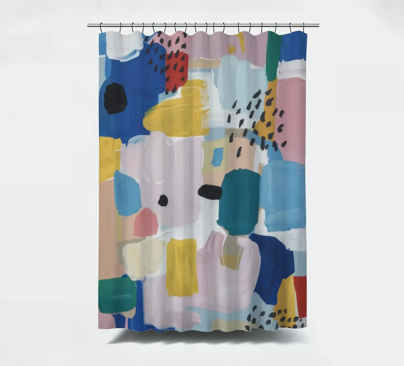 Gestructureerd abstract patchwork douchegordijn van Solace Light