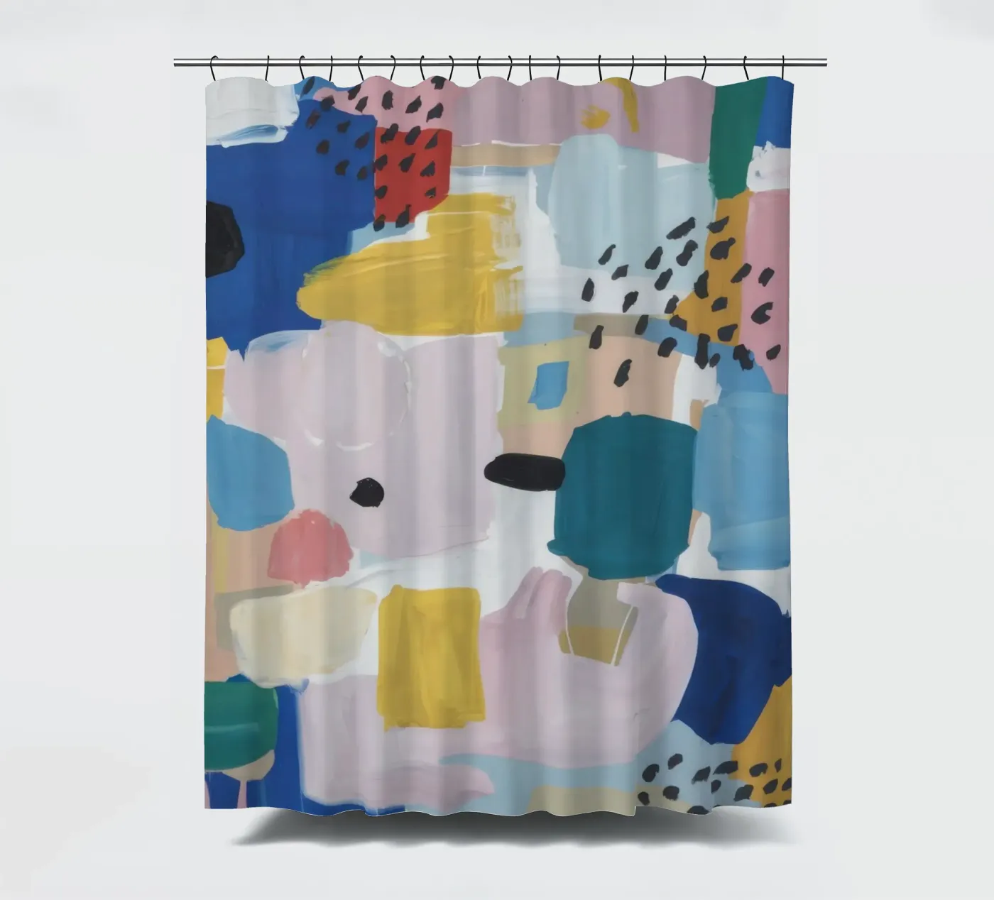 Gestructureerd abstract patchwork douchegordijn van Solace Light