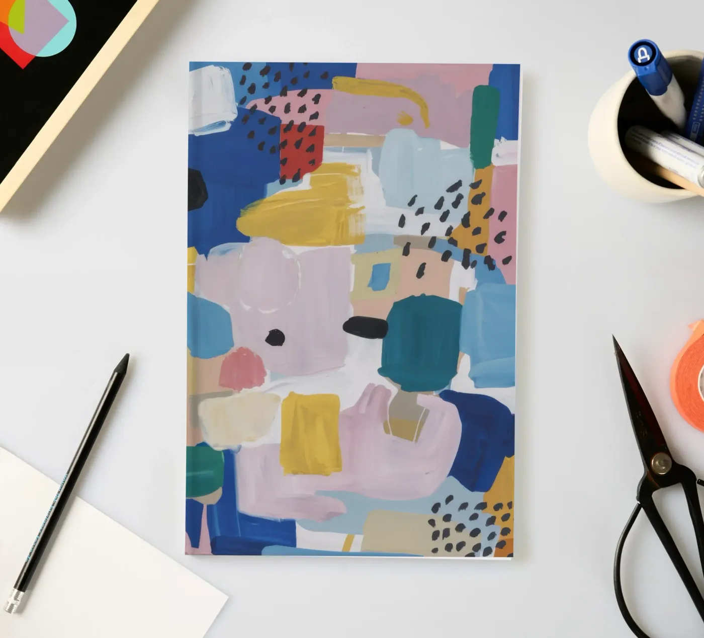 Textured Abstract Patchwork notebook by Solace Light