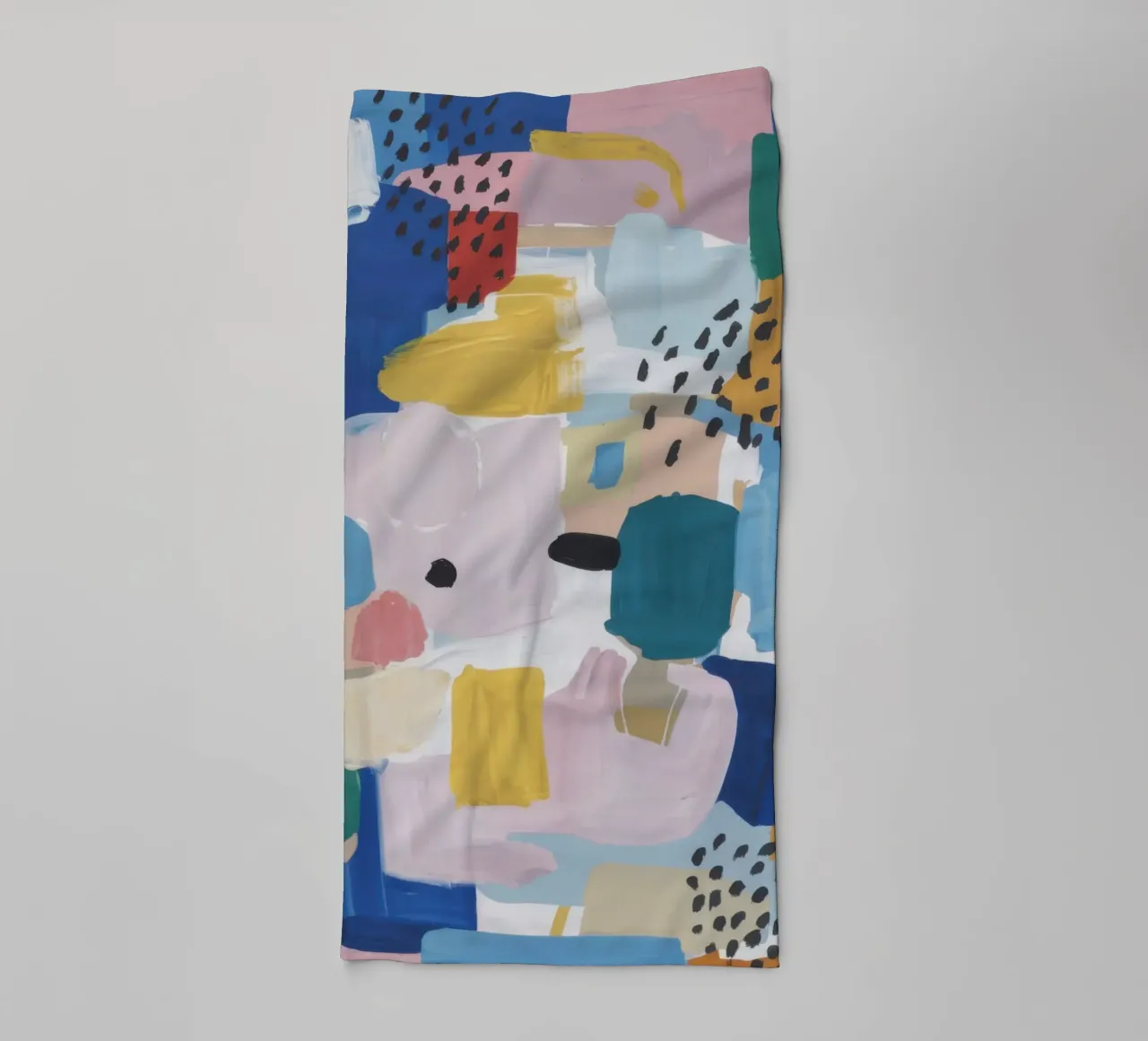 Gestructureerd abstract patchwork badhanddoek van Solace Light