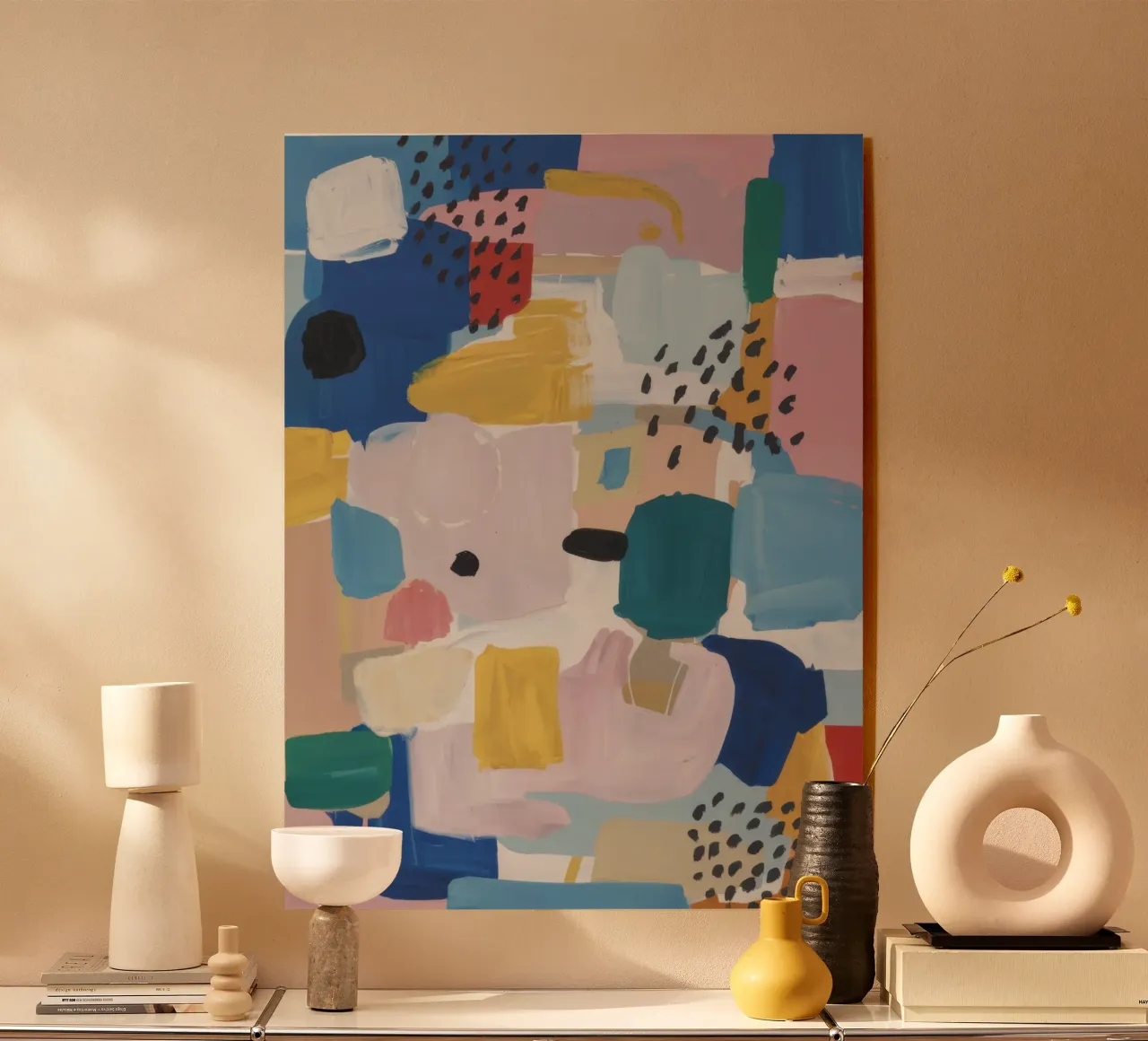 Patchwork abstrait texturé plexiglas de Solace Light