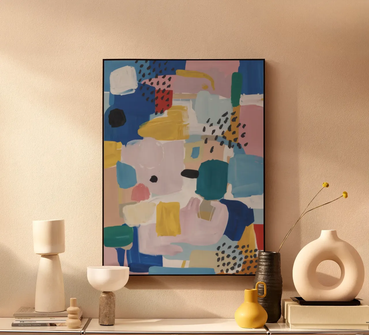 Gestructureerd abstract patchwork forex-plaat van Solace Light