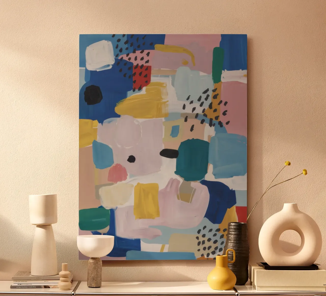 Gestructureerd abstract patchwork forex-plaat van Solace Light