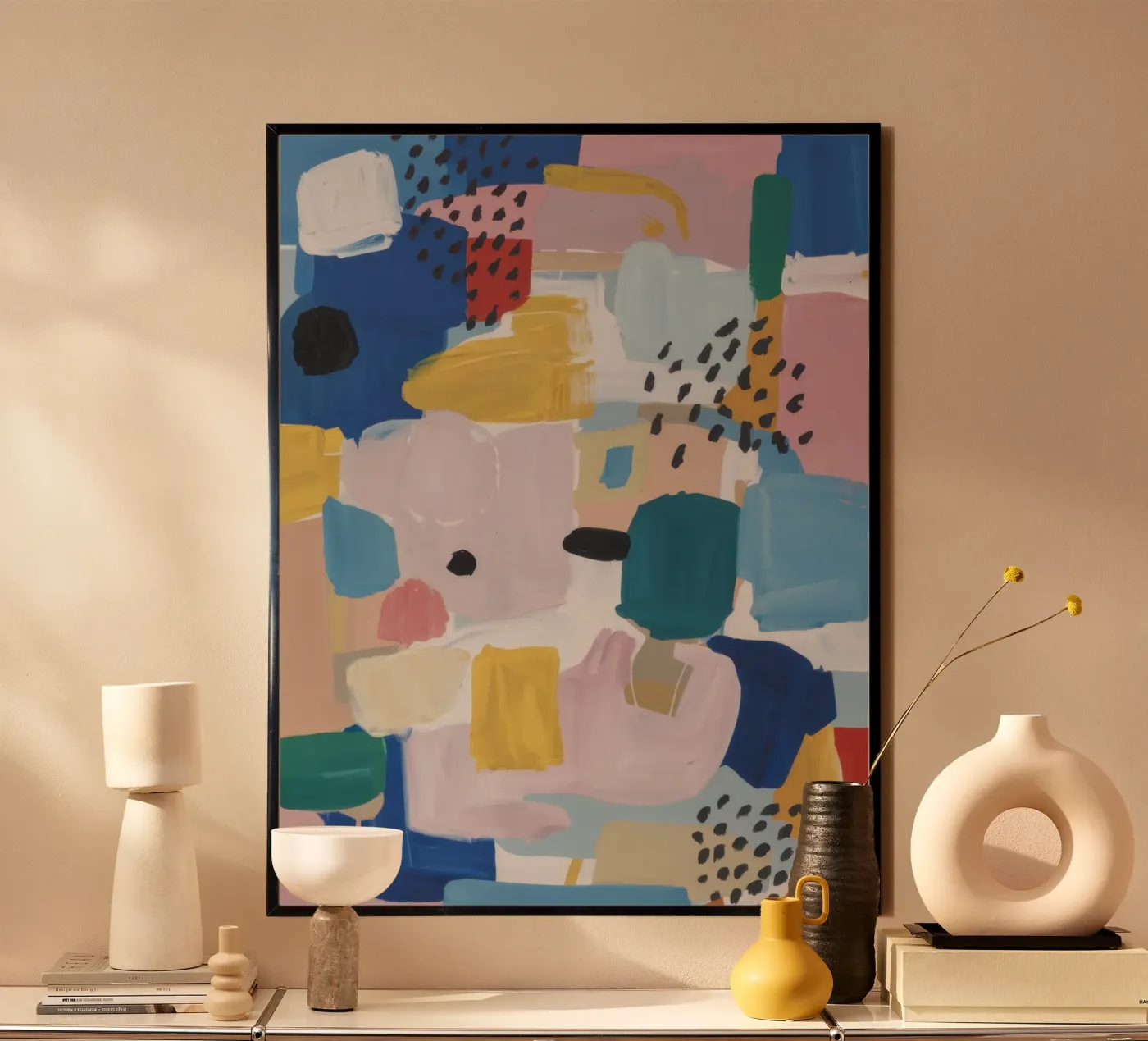 Textured Abstract Patchwork hahnemühle van Solace Light