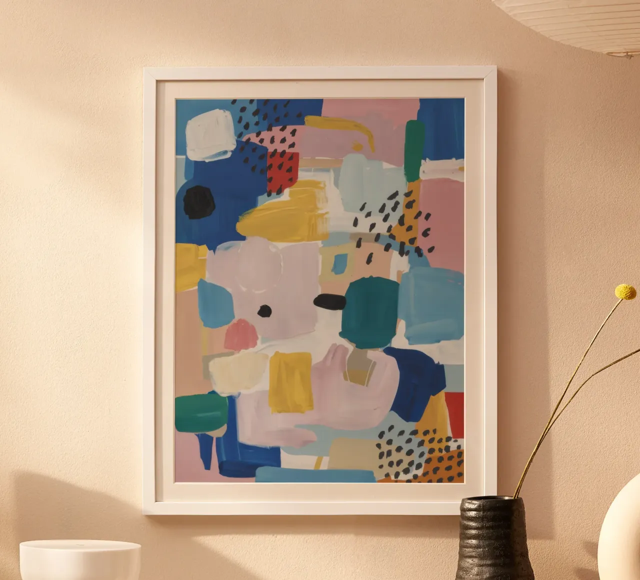Gestructureerd abstract patchwork poster van Solace Light