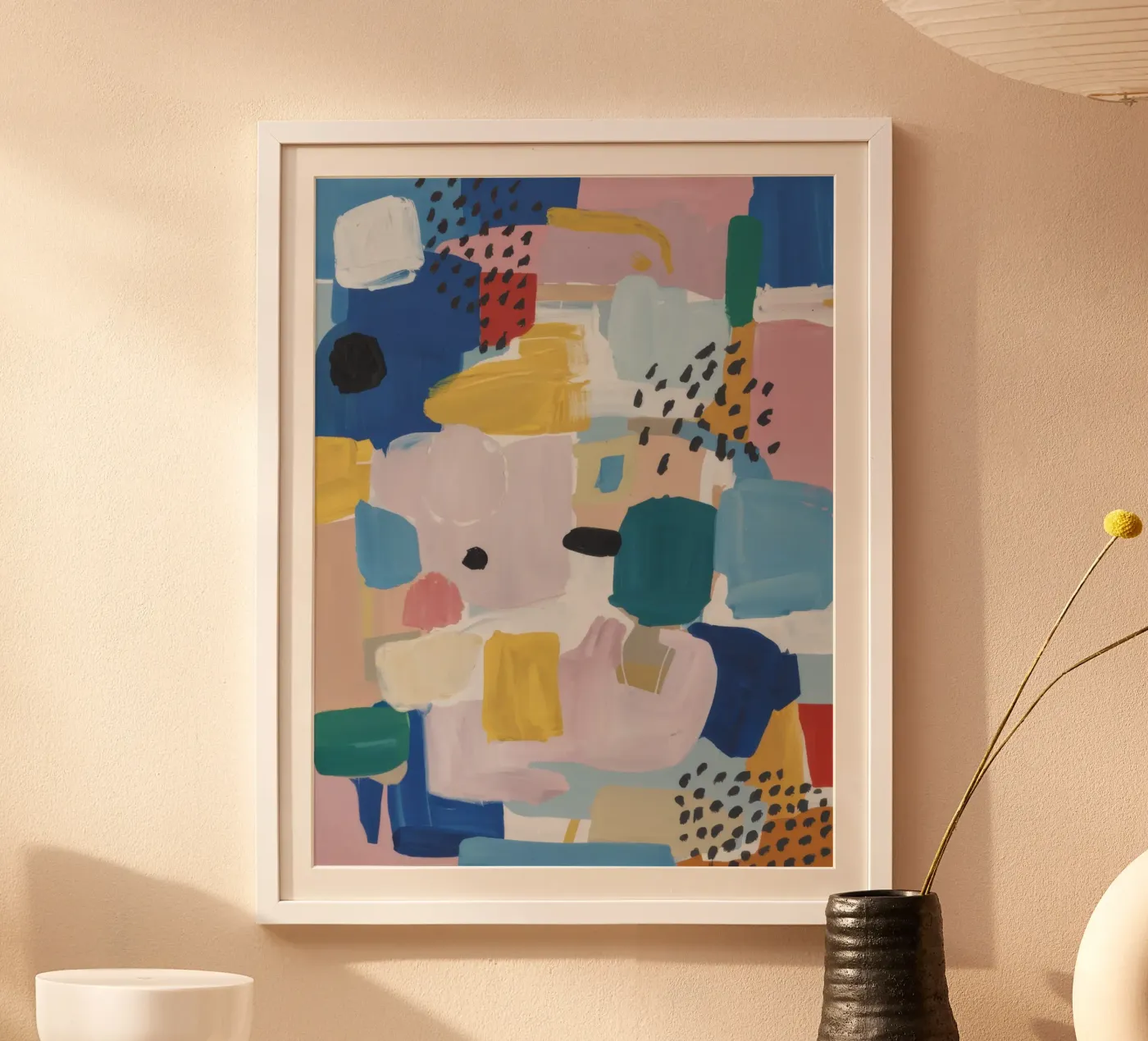 Textured Abstract Patchwork hahnemühle van Solace Light