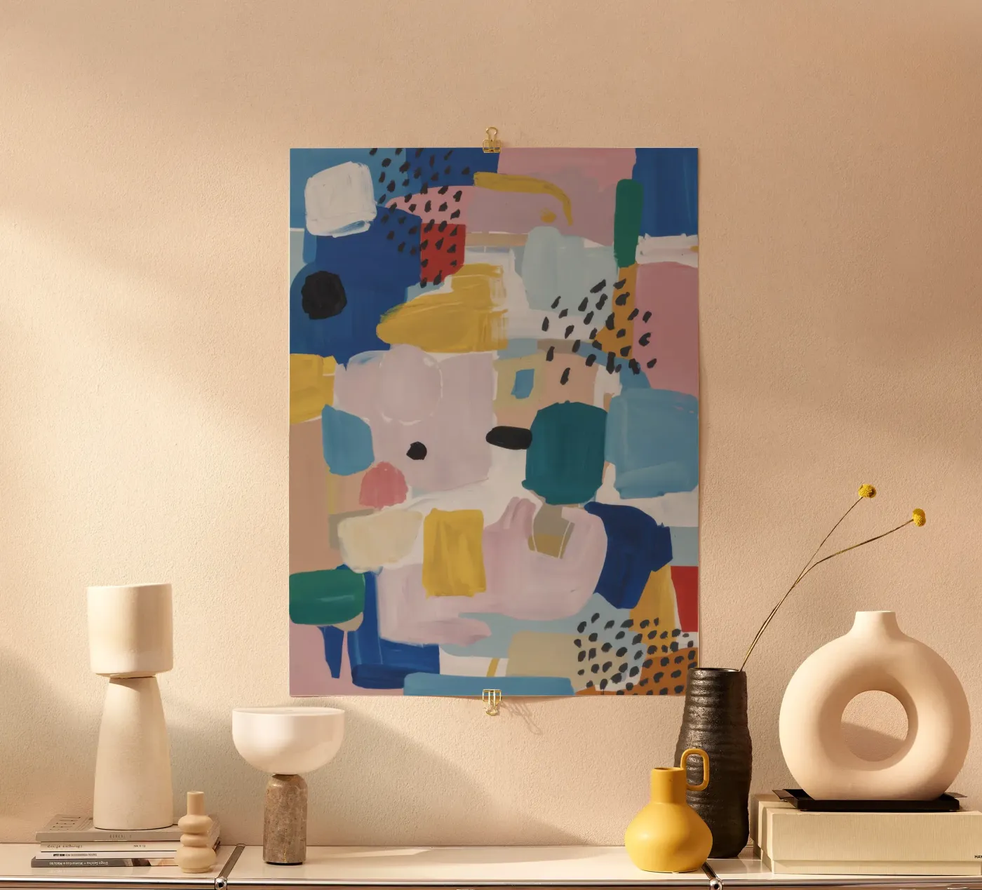 Textured Abstract Patchwork hahnemühle van Solace Light