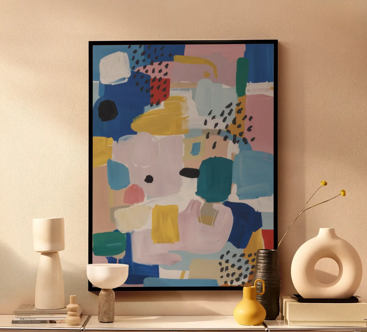 Textured Abstract Patchwork poster by Solace Light