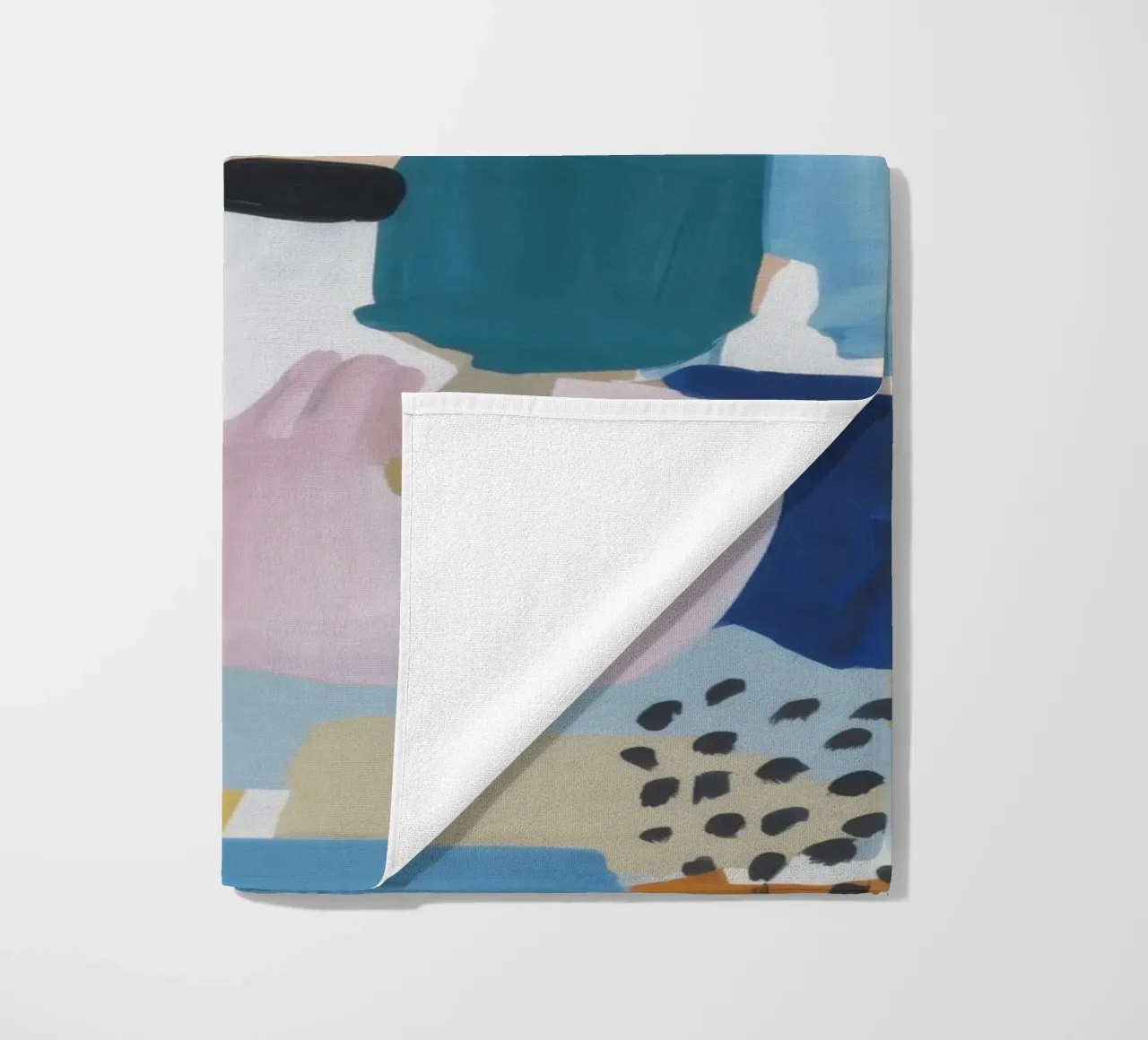 Gestructureerd abstract patchwork strandhanddoek van Solace Light