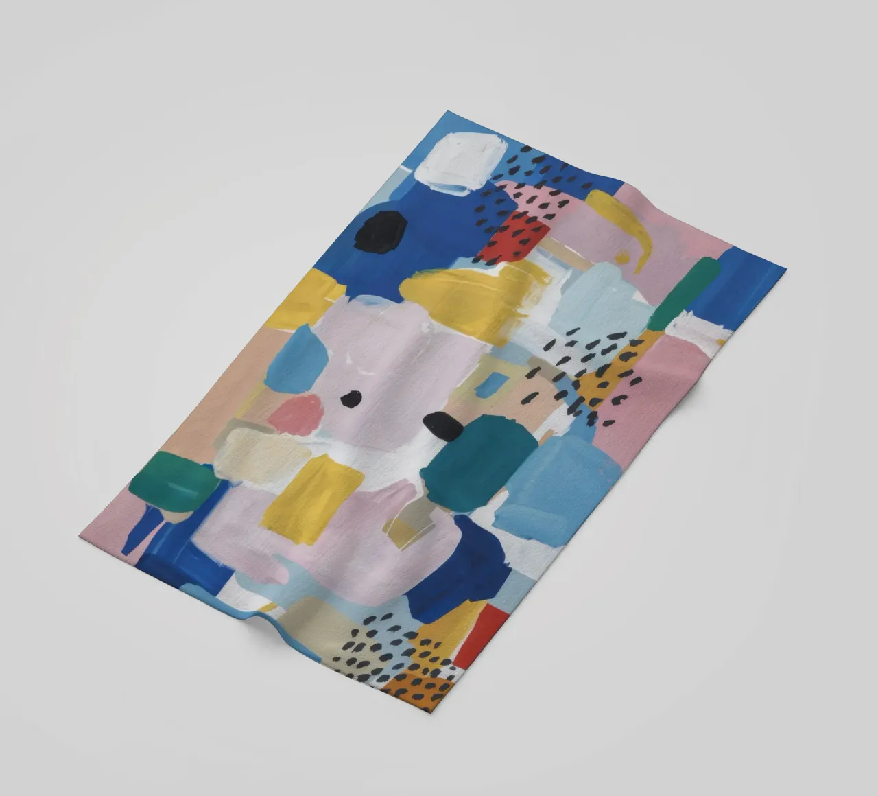 Gestructureerd abstract patchwork strandhanddoek van Solace Light