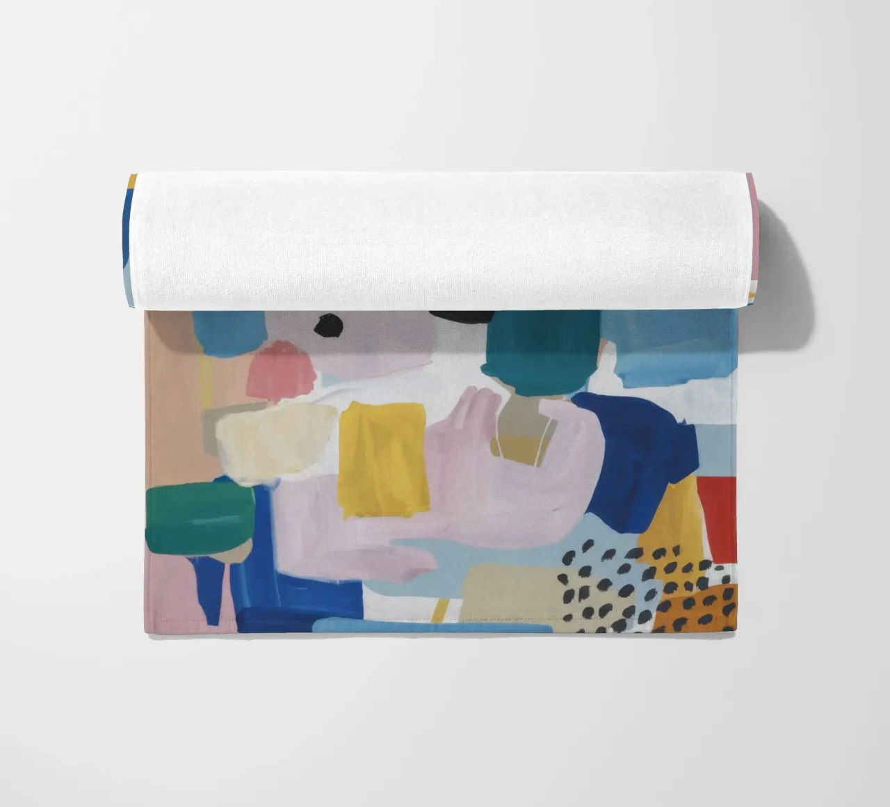 Gestructureerd abstract patchwork strandhanddoek van Solace Light