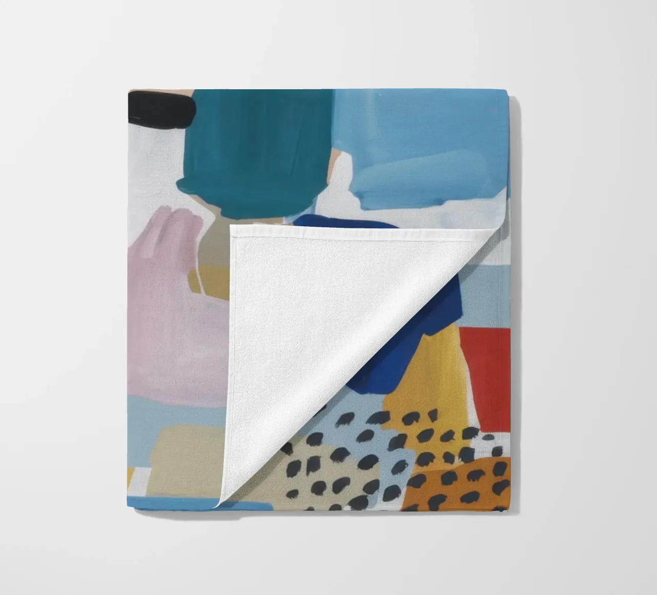 Gestructureerd abstract patchwork strandhanddoek van Solace Light