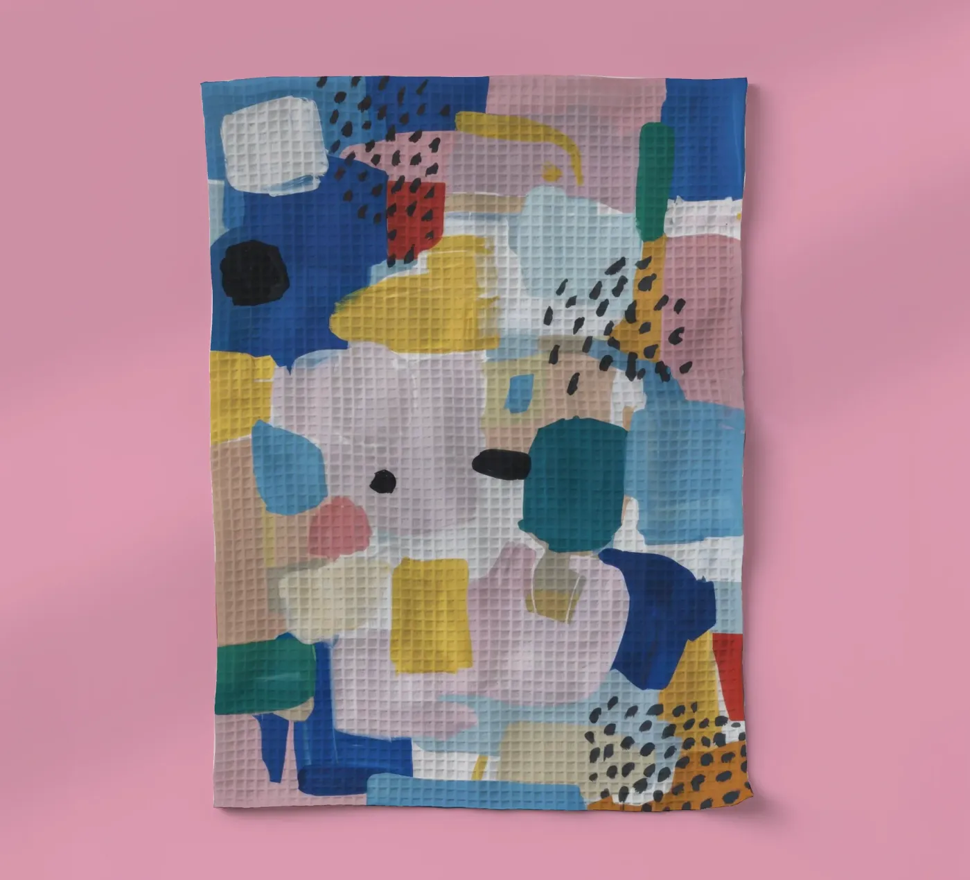 Gestructureerd abstract patchwork theedoek van Solace Light