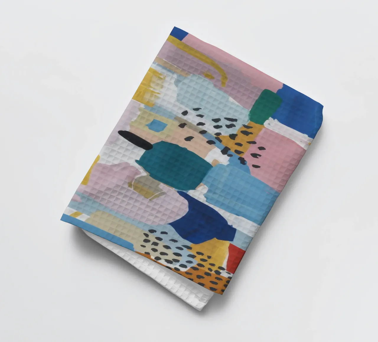 Gestructureerd abstract patchwork theedoek van Solace Light