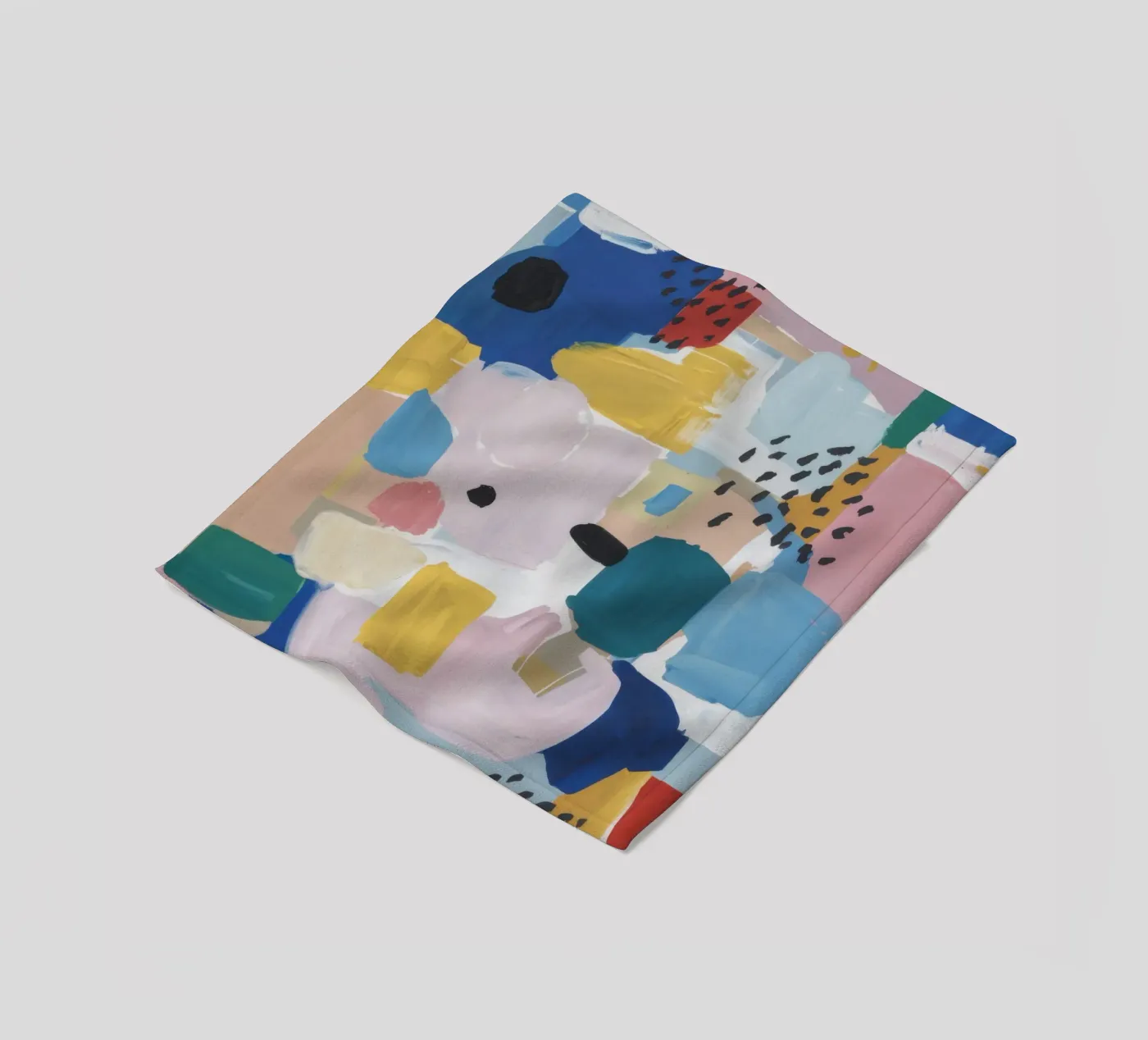 Abstraktes Patchwork mit Struktur Fleecedecke von Solace Light