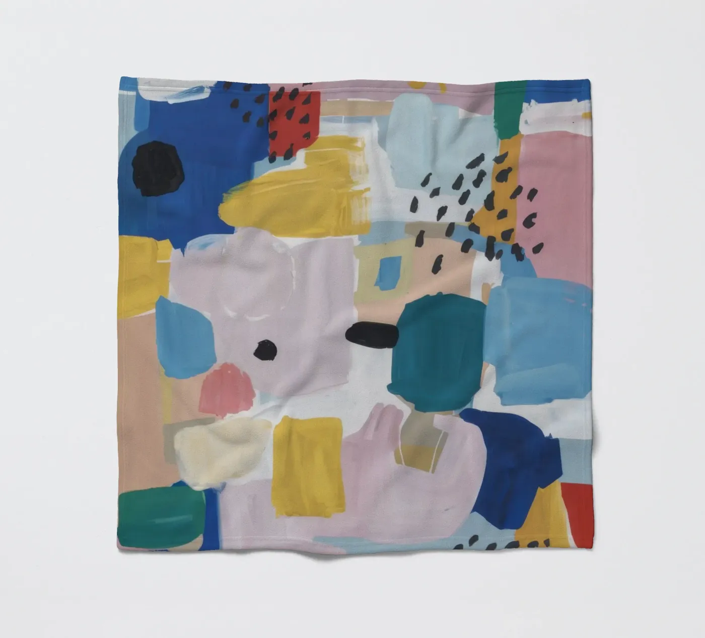 Abstraktes Patchwork mit Struktur Fleecedecke von Solace Light