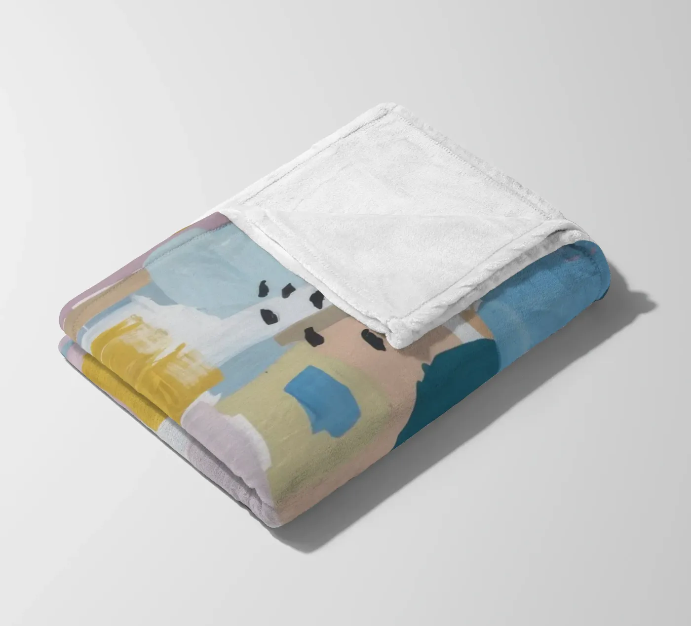 Abstraktes Patchwork mit Struktur Fleecedecke von Solace Light