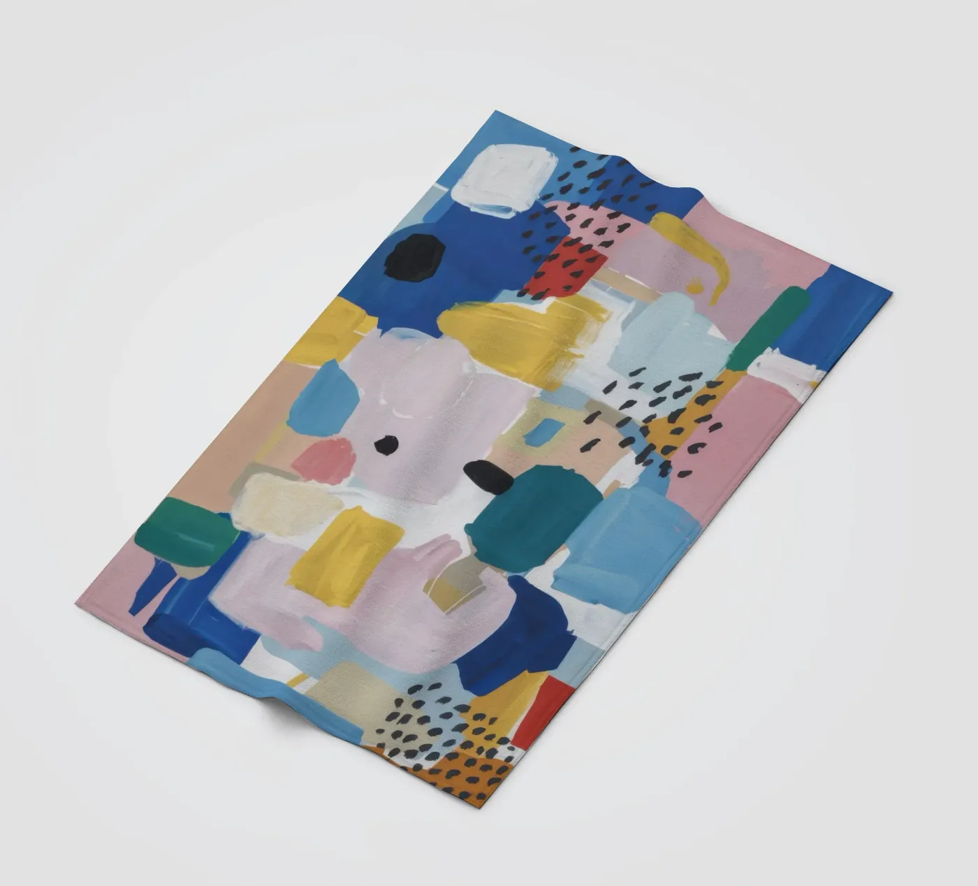 Abstraktes Patchwork mit Struktur Fleecedecke von Solace Light