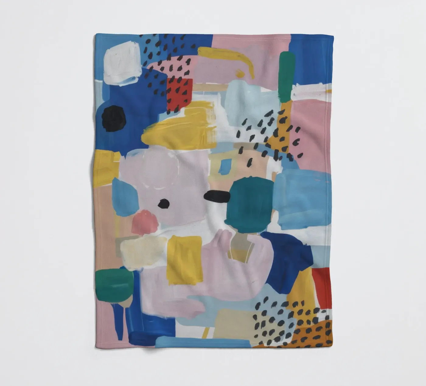 Abstraktes Patchwork mit Struktur Fleecedecke von Solace Light