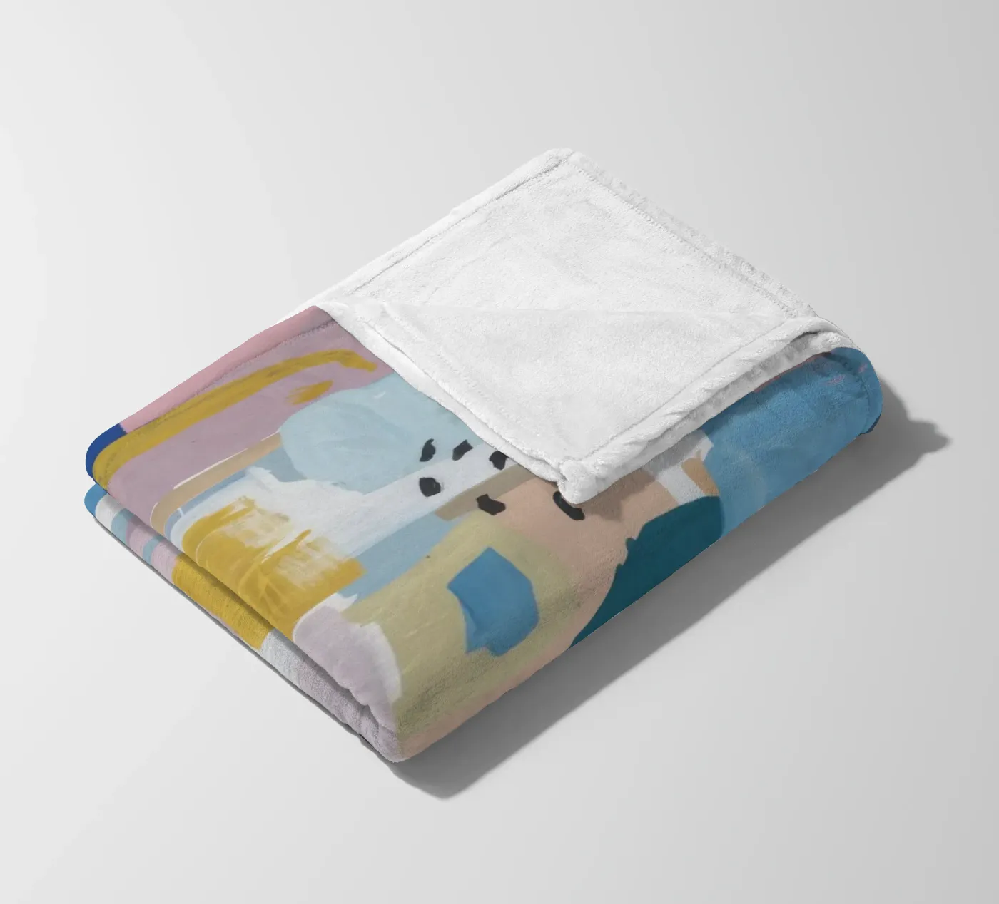 Abstraktes Patchwork mit Struktur Fleecedecke von Solace Light