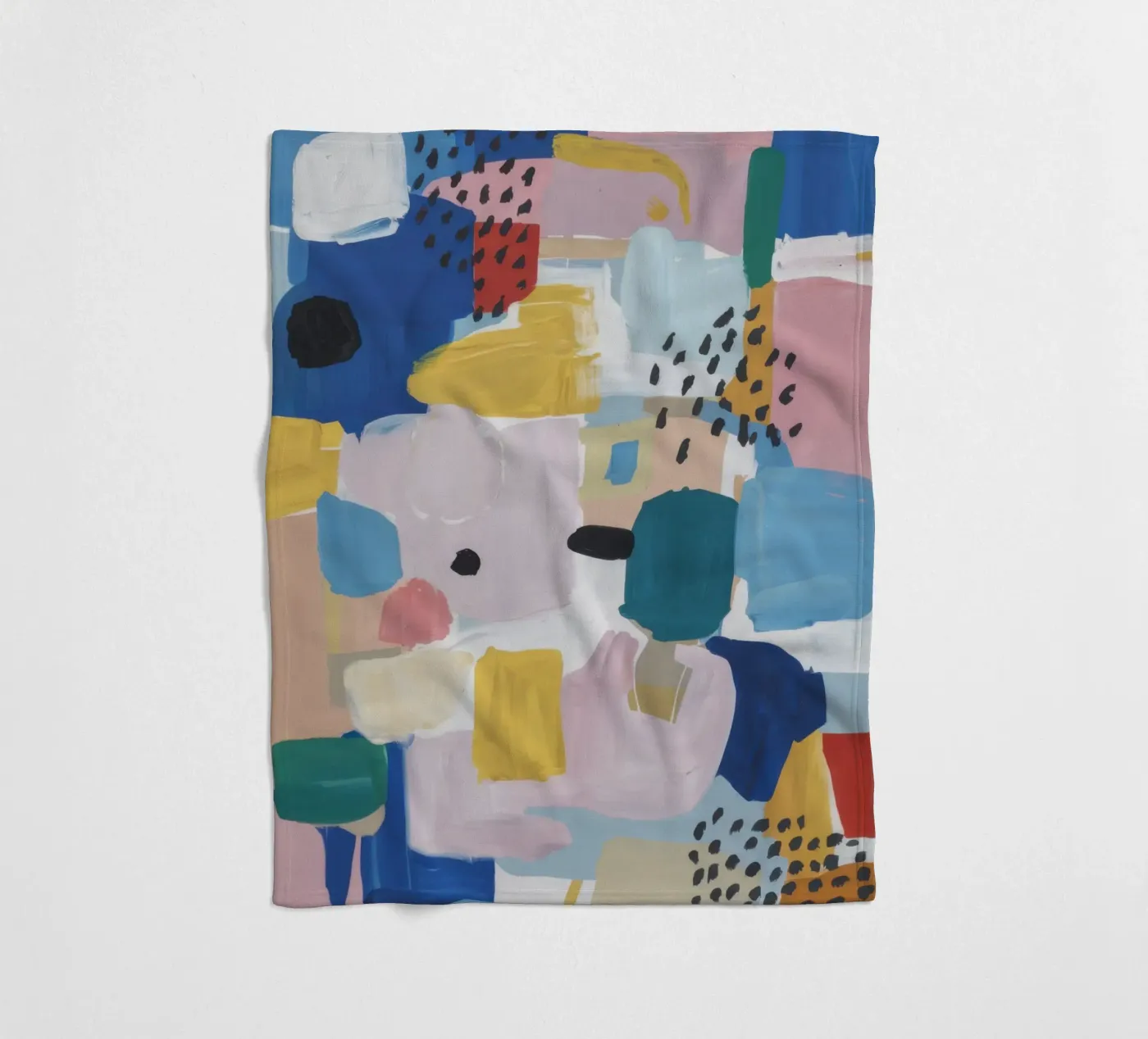 Abstraktes Patchwork mit Struktur Fleecedecke von Solace Light