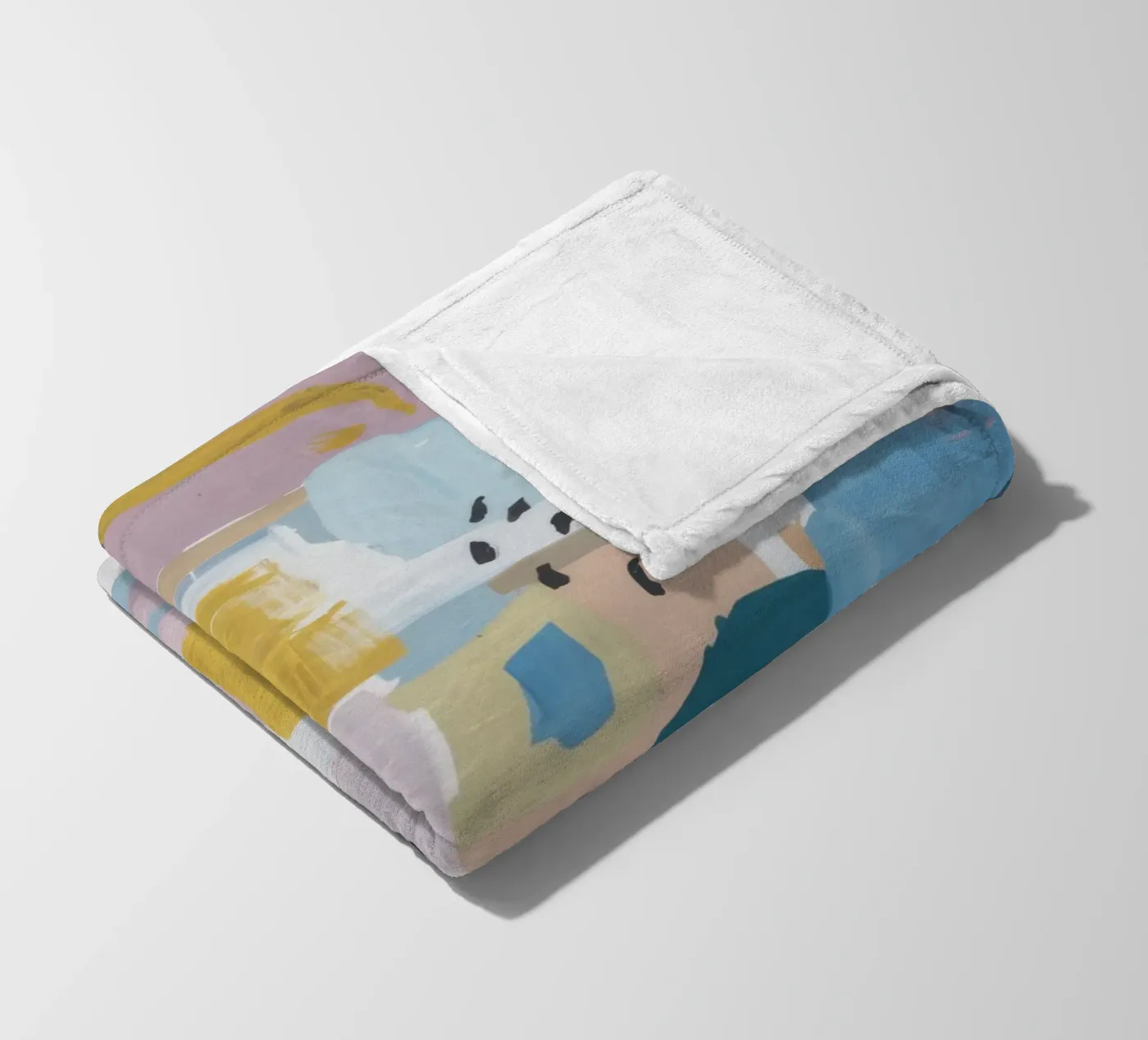 Abstraktes Patchwork mit Struktur Fleecedecke von Solace Light