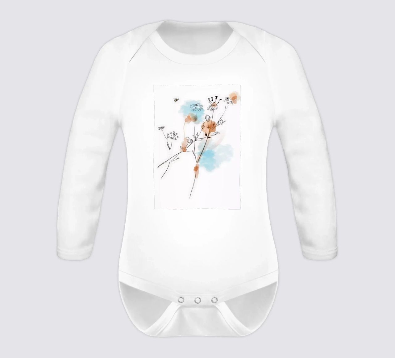 Sommerwiese Langarm Babybody von SaraRosenbaum