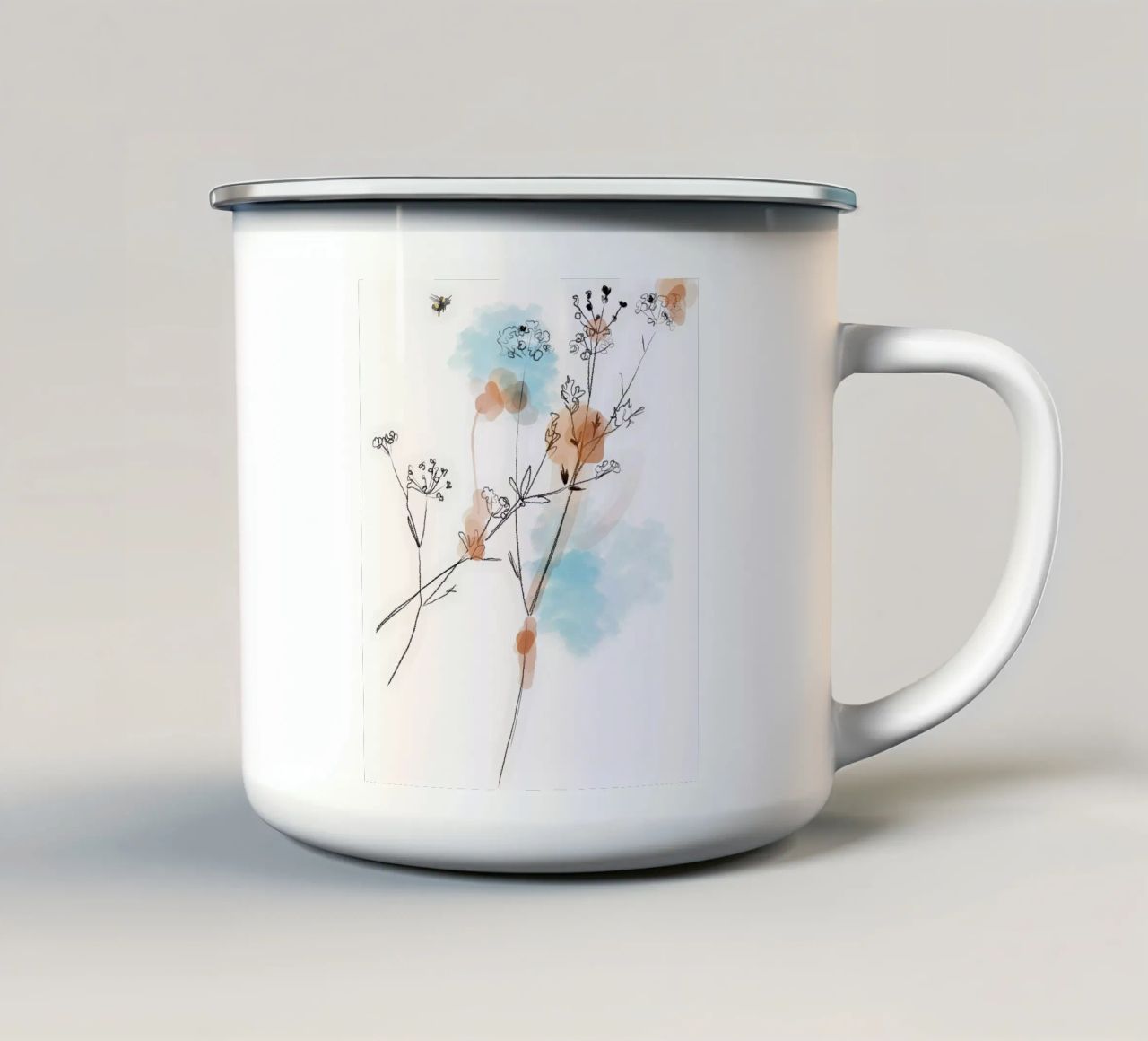 Sommerwiese Emaille Tasse von SaraRosenbaum