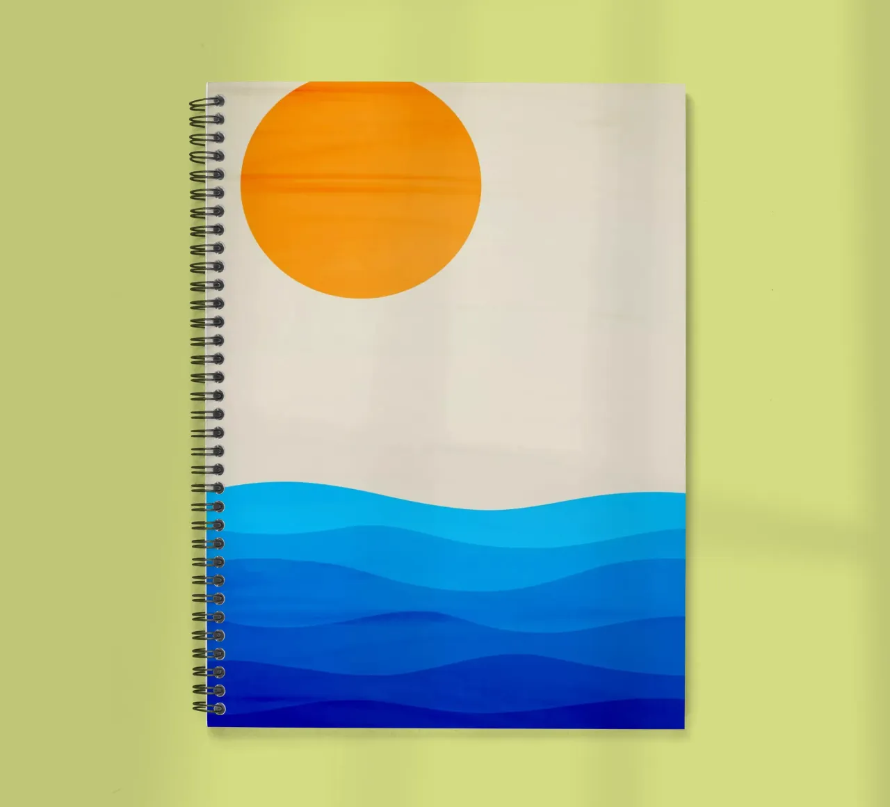 minimalist ocean landscape spiral notebook by edsonramosart