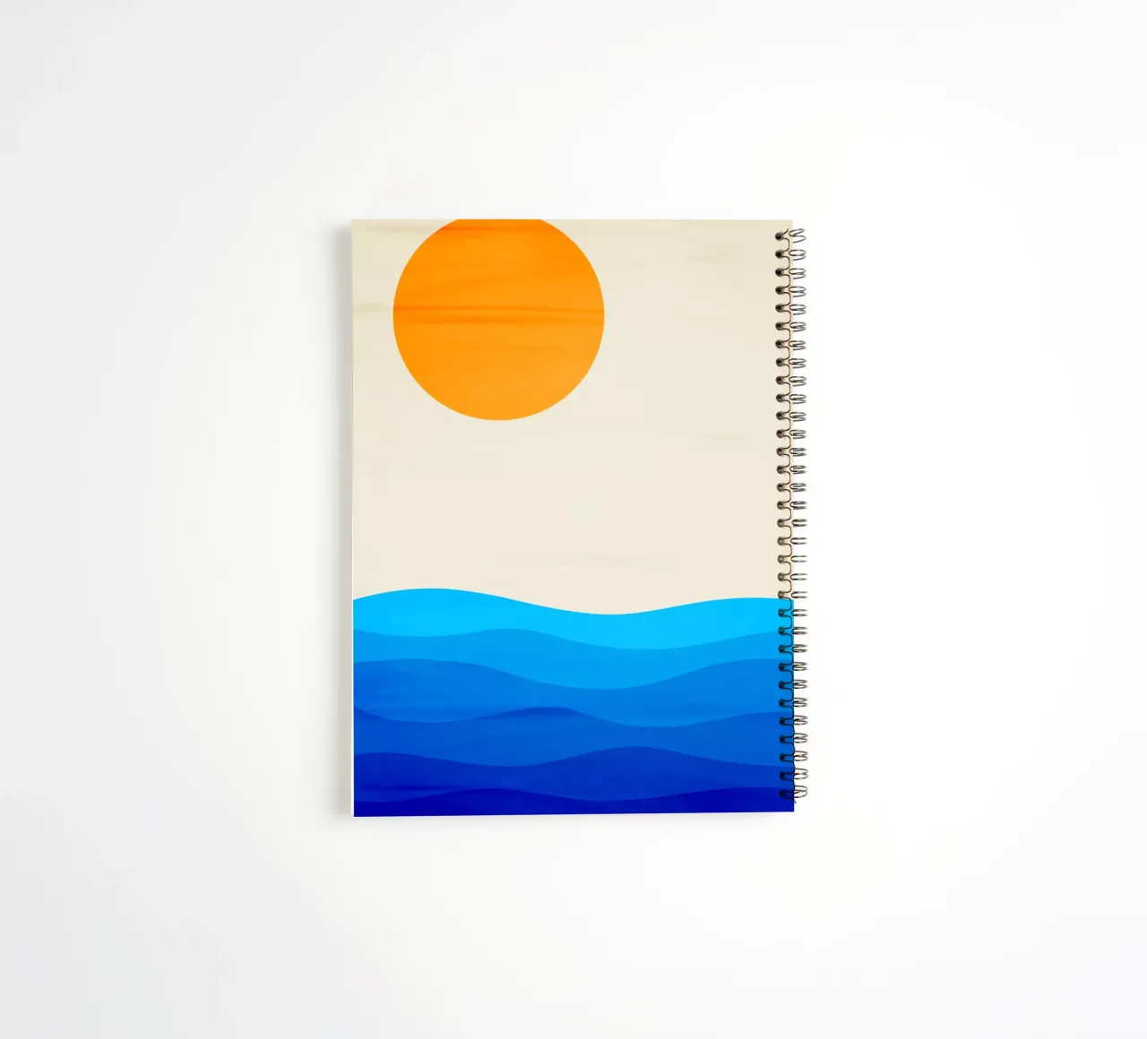 minimalist ocean landscape spiral notebook by edsonramosart