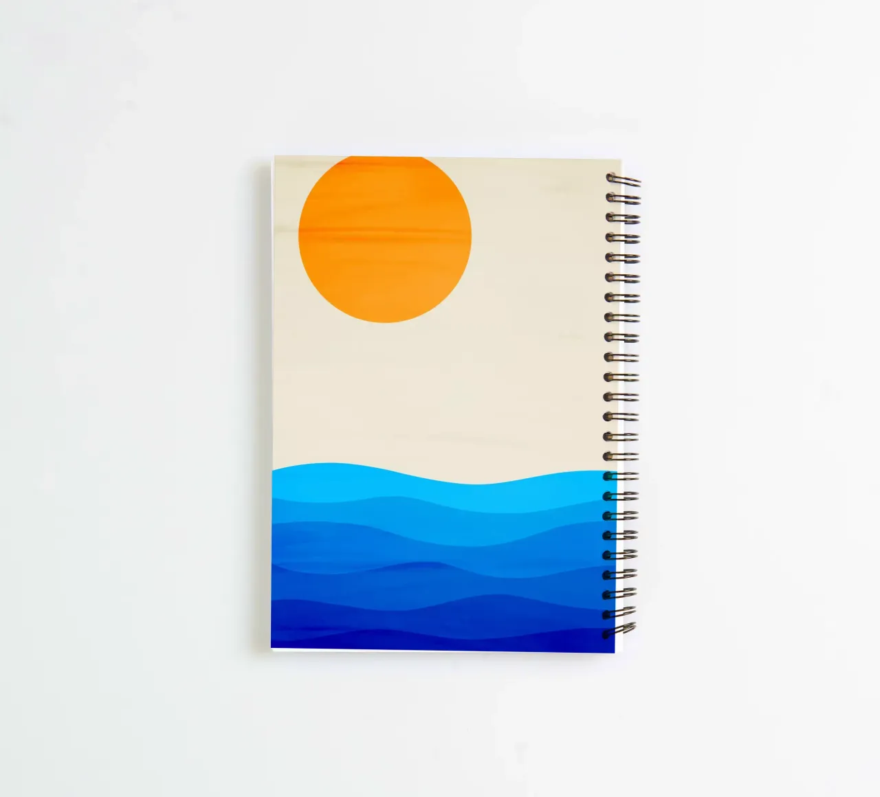 minimalist ocean landscape spiral notebook by edsonramosart