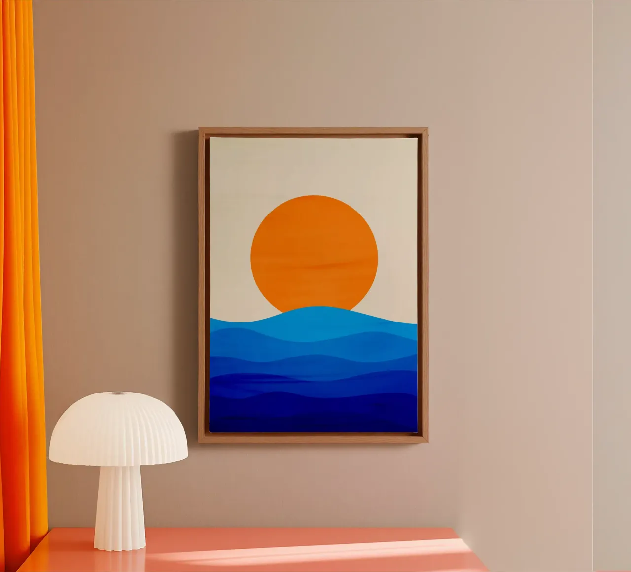 Sunset minimalist tela con Cornice a cassetta da edsonramosart