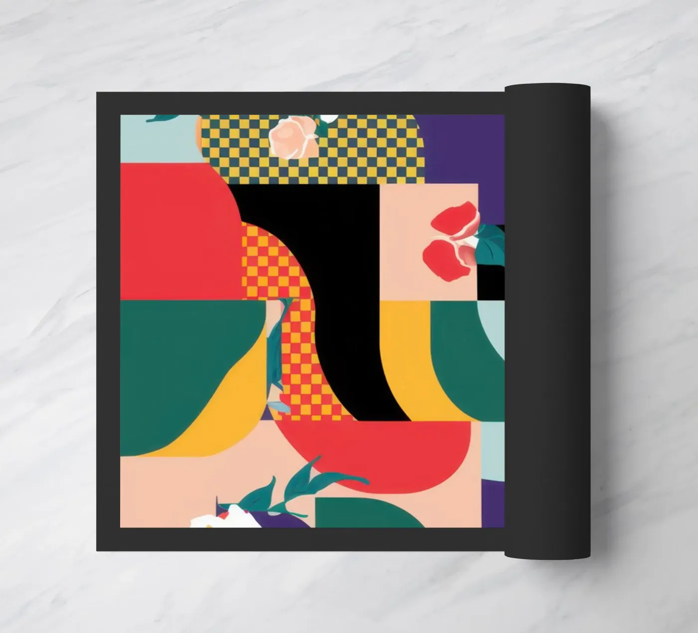 Chaotic Shape Parade doormat by Sun Riser