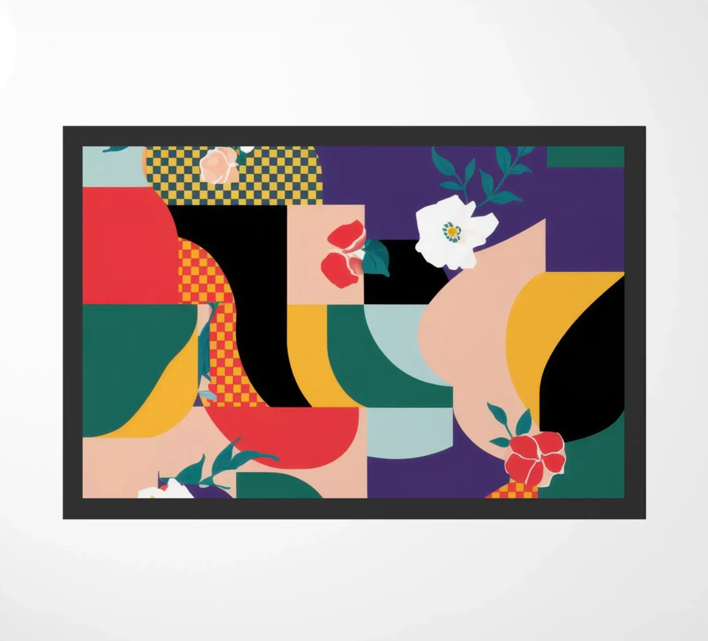 Chaotic Shape Parade doormat by Sun Riser