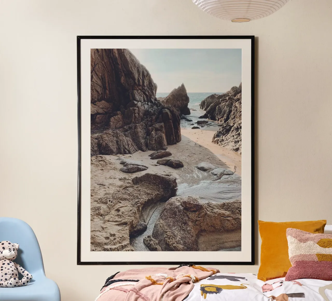 Natura della spiaggia rocciosa - tranquillità della costa carta hahnemühle da Whole©