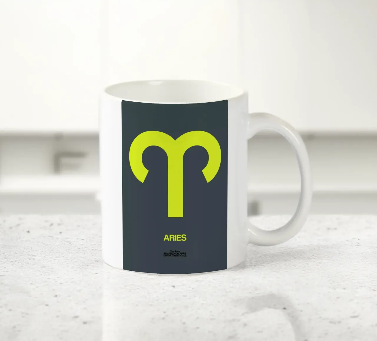Aries Zodiac Sign Yellow tazza in ceramica da Naxart