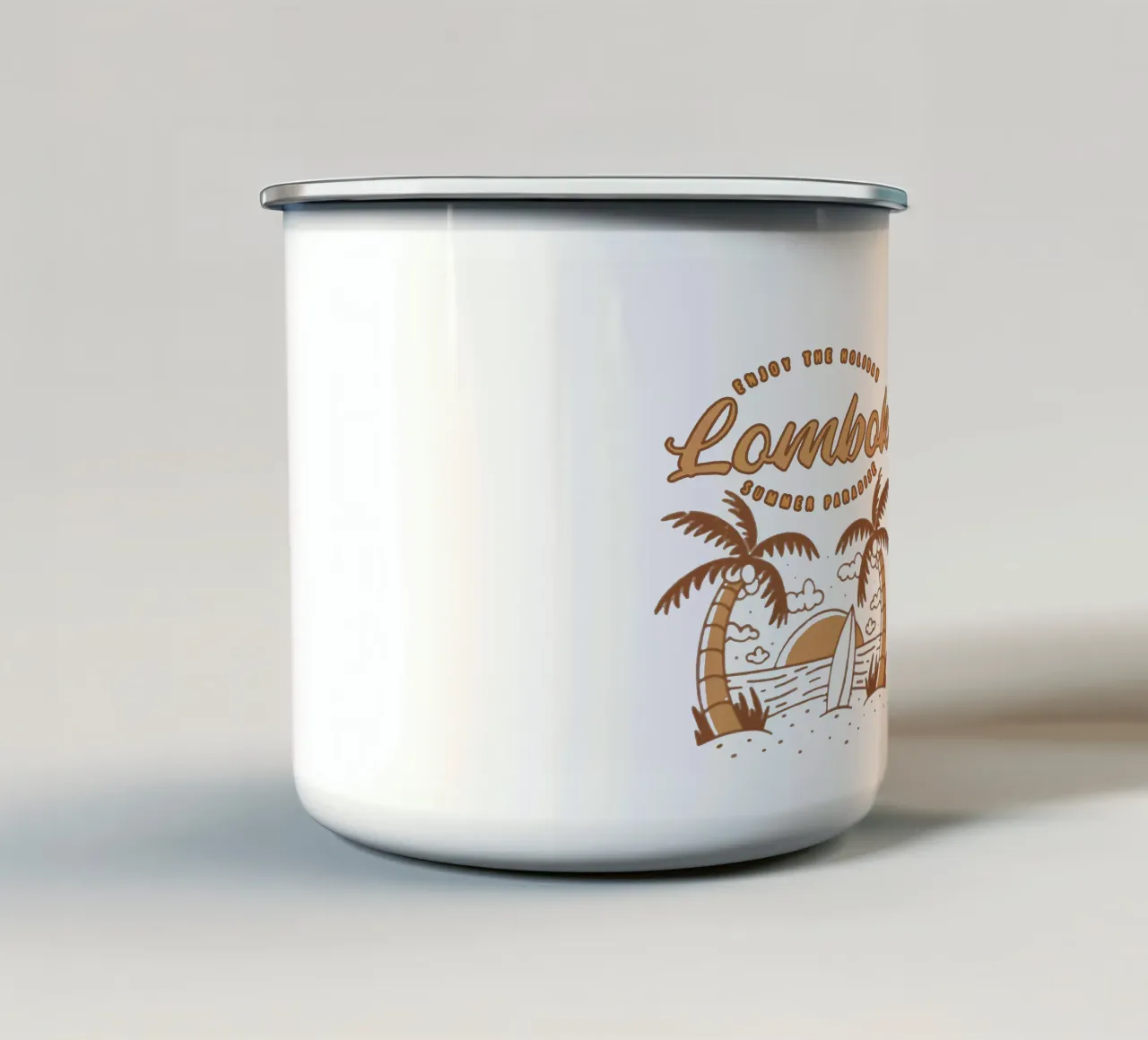 Enjoy The Holiday in Lombok Summer Paradise enamel mug by Gunawan Rb