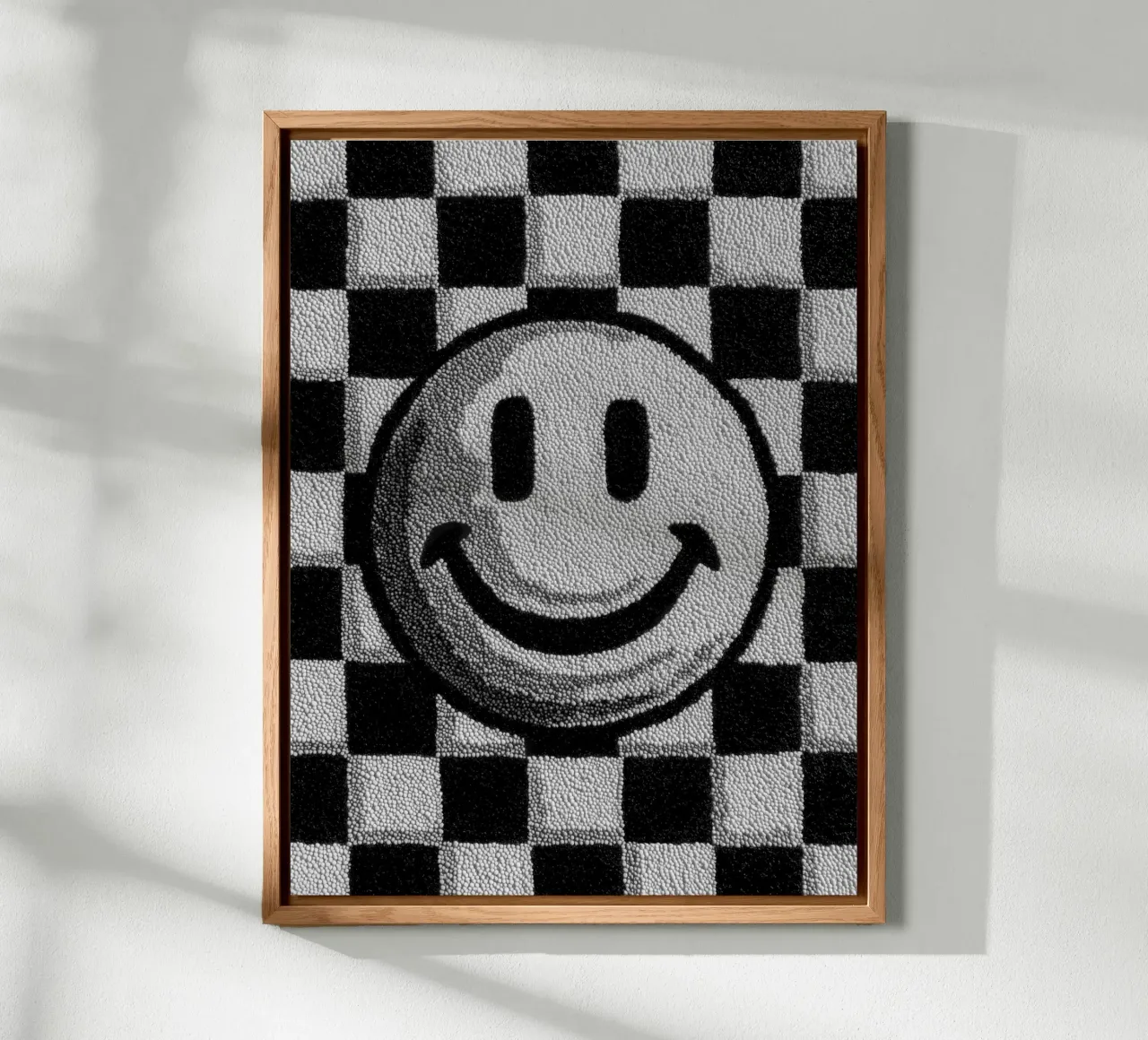 Smiley in the chessboard Alu-Dibond von Carinaprint