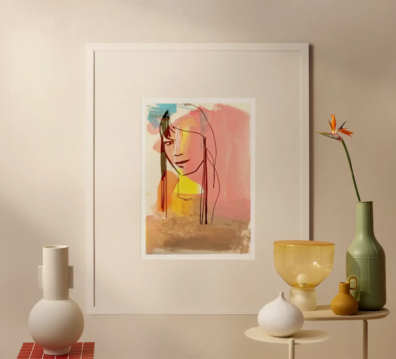 Ragazza poster con telaio in legno da SaraRosenbaum