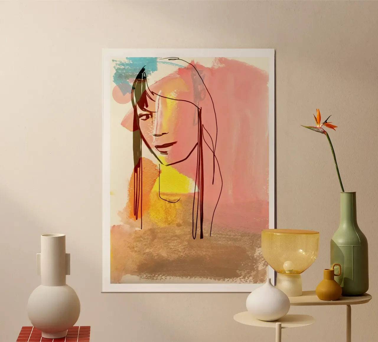 Ragazza poster con telaio in legno da SaraRosenbaum