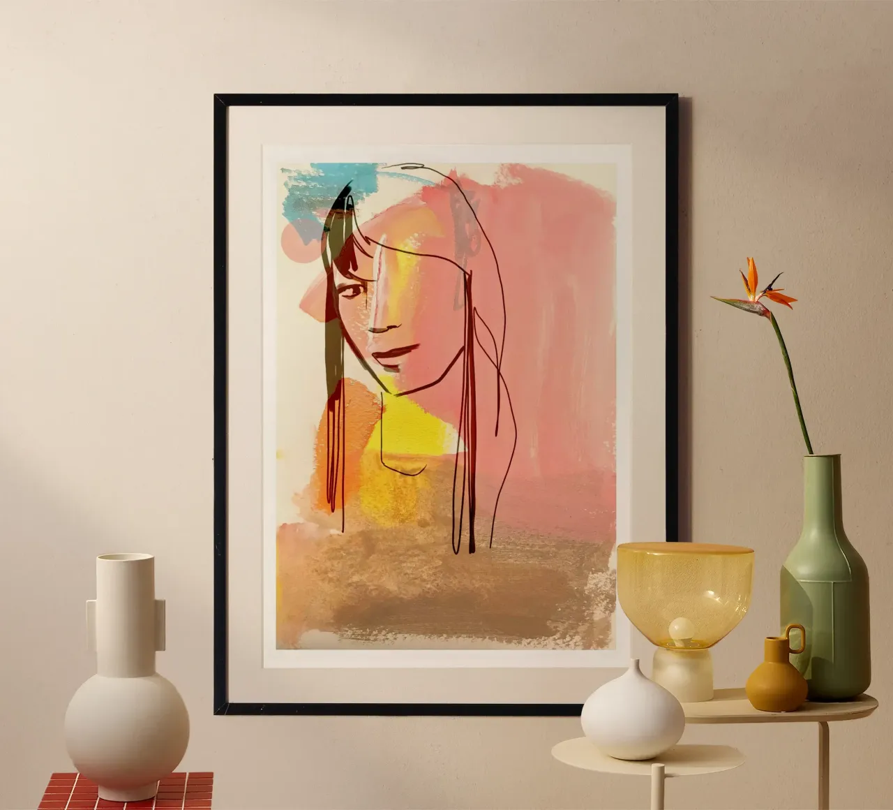 Ragazza poster con telaio in legno da SaraRosenbaum