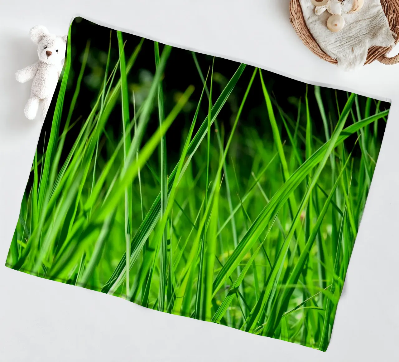 Gras fleecedeken van Atteloi