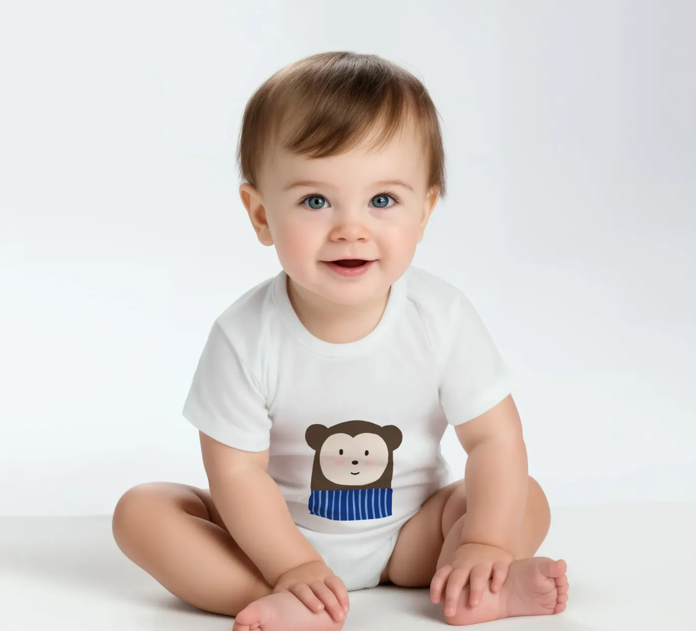 Monkey Kurzarm Babybody von we line studio - art