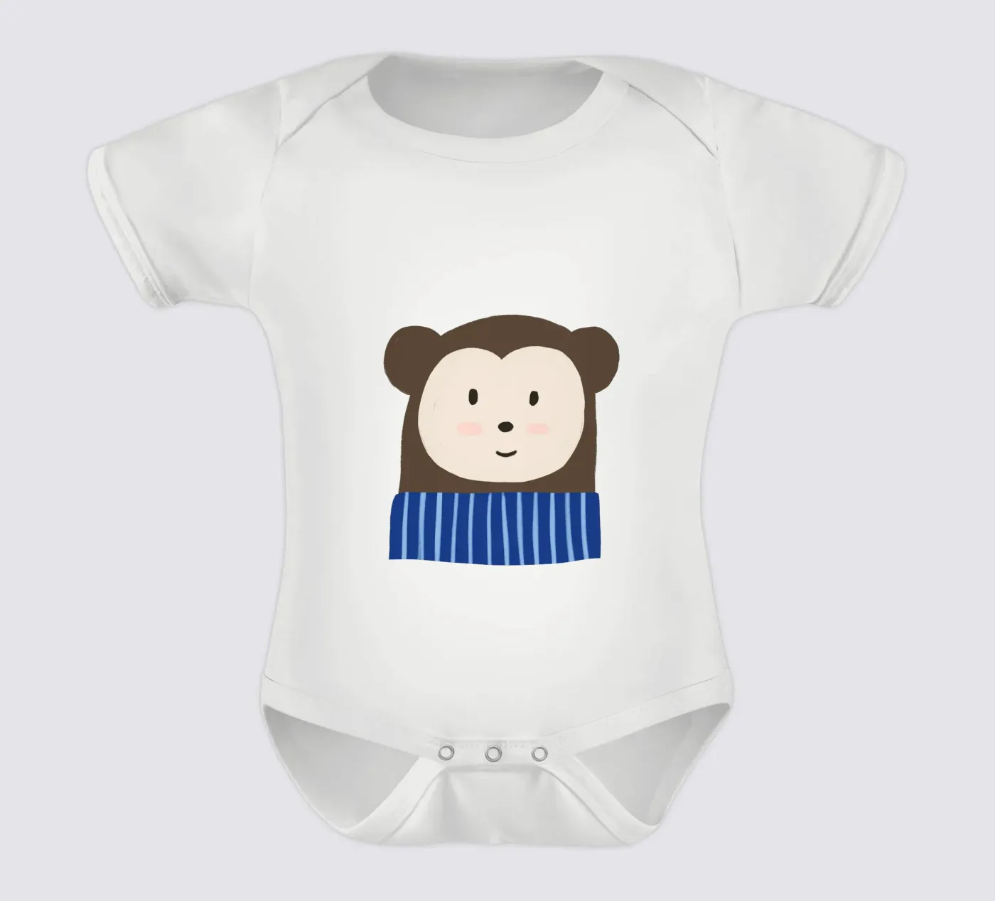 Monkey Kurzarm Babybody von we line studio - art