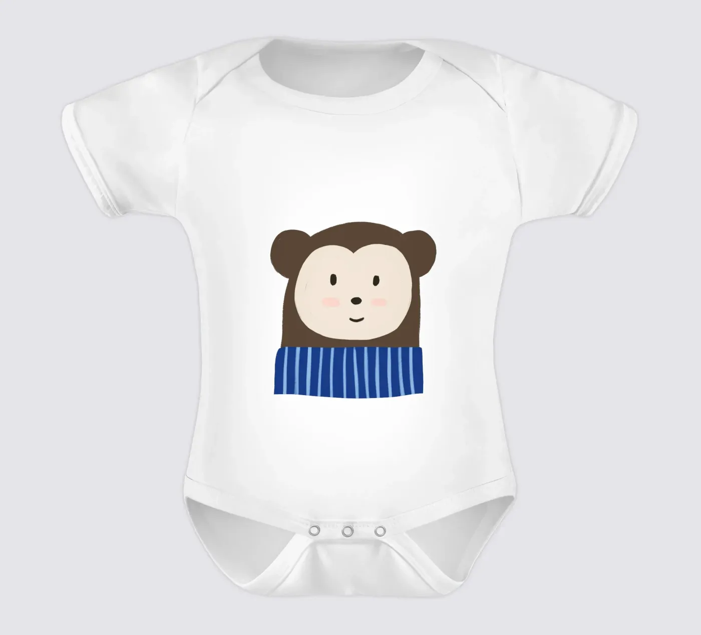 Monkey Kurzarm Babybody von we line studio - art