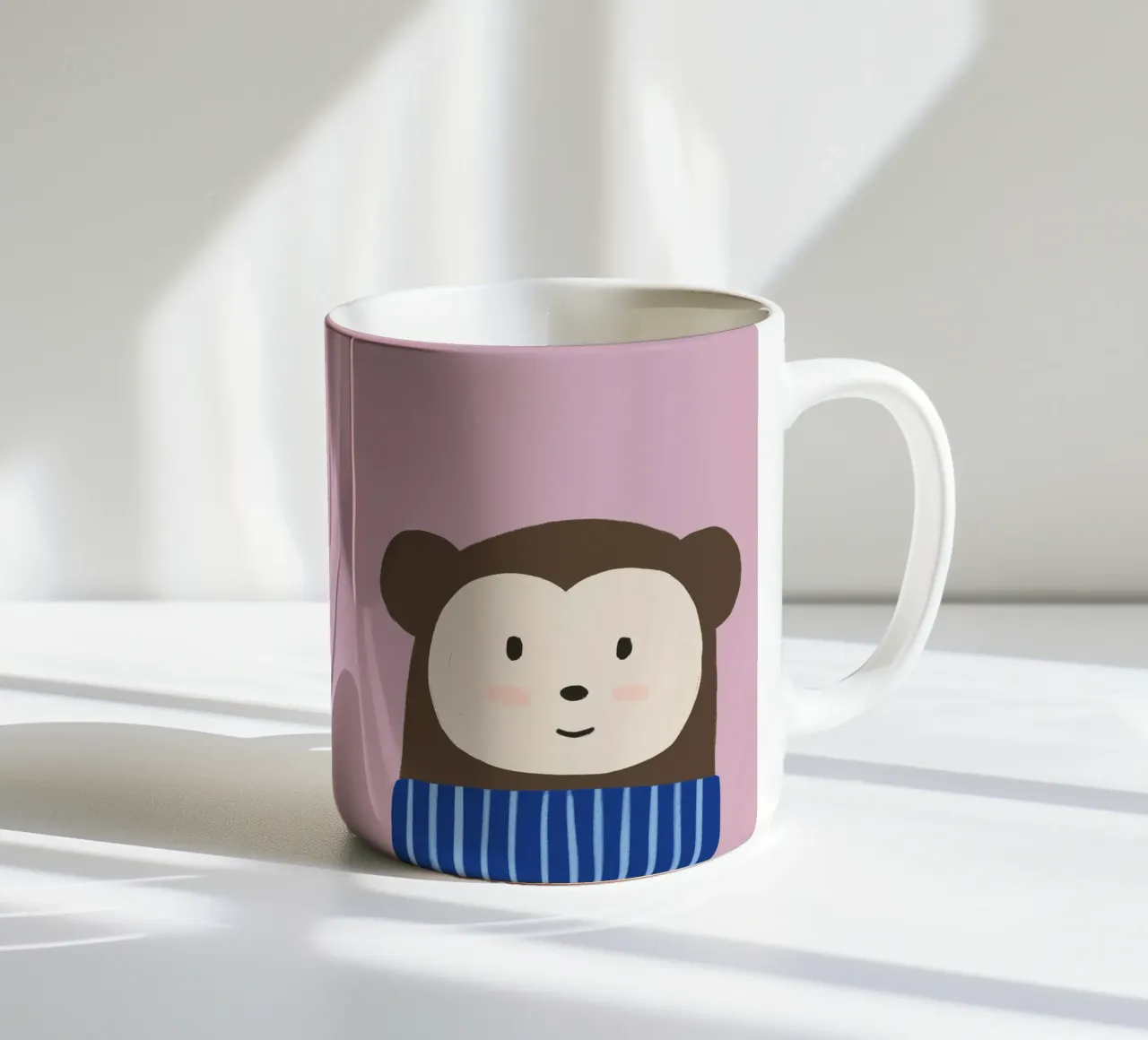 Monkey ceramic mug by we line studio - art