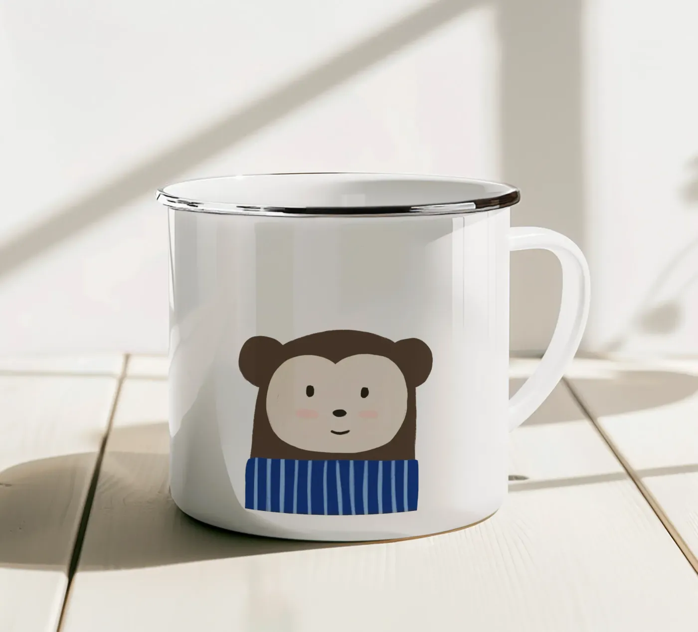 Monkey enamel mug by we line studio - art