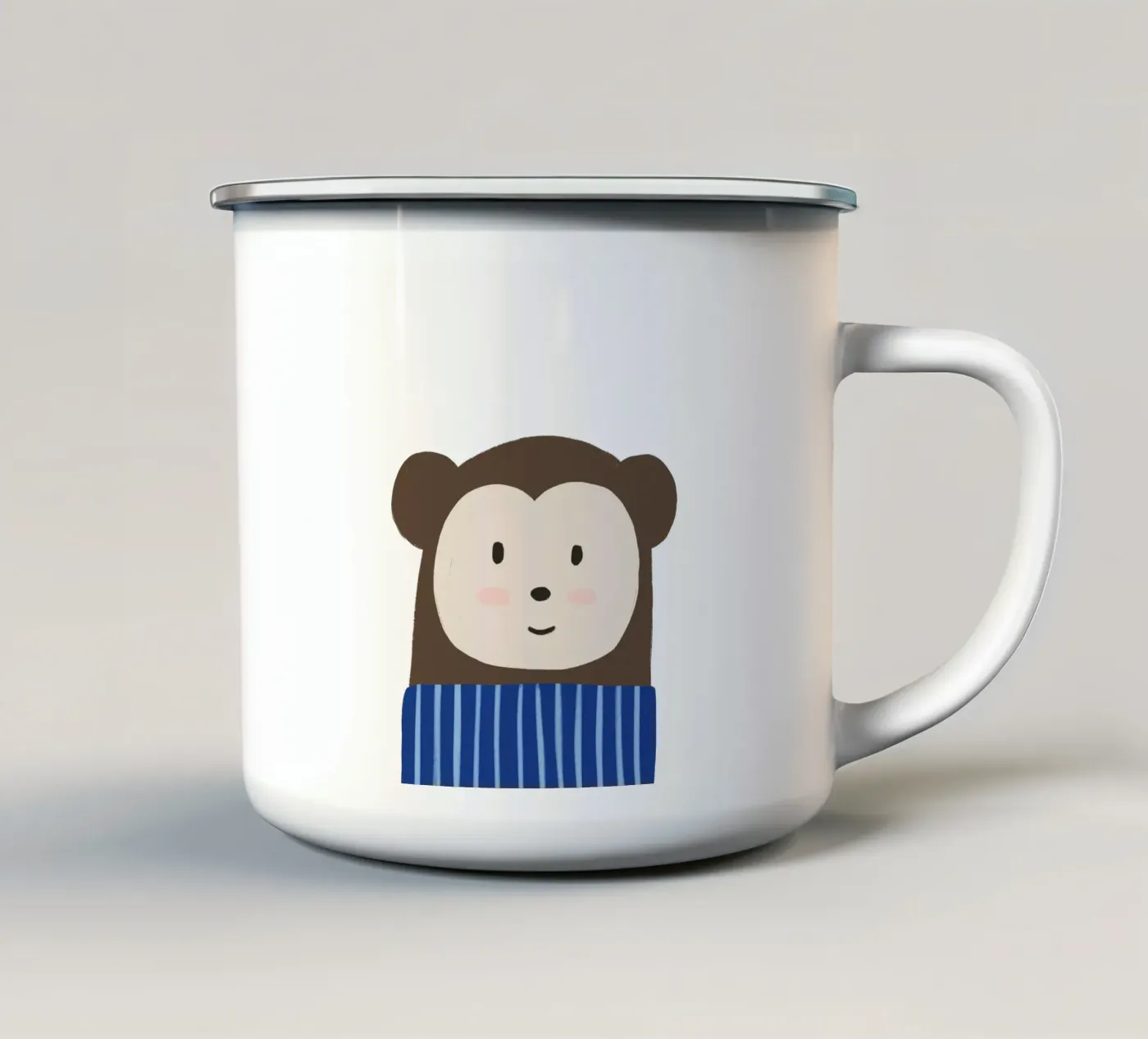 Monkey enamel mug by we line studio - art